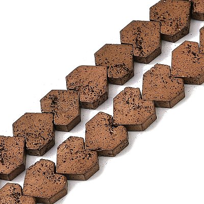 Electroplated Natural Lava Rock Beads Strands G-K388-04B-05-1