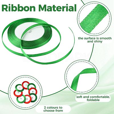 8Rolls 2 Colors Single Face Satin Ribbon OCOR-FS0001-09-1
