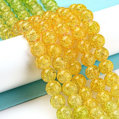 Spray Painted Crackle Glass Beads Strands DGLA-C002-8mm-11-1