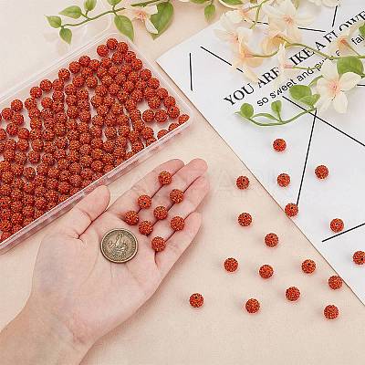 200Pcs Pave Disco Ball Beads RB-PH0001-41H-1