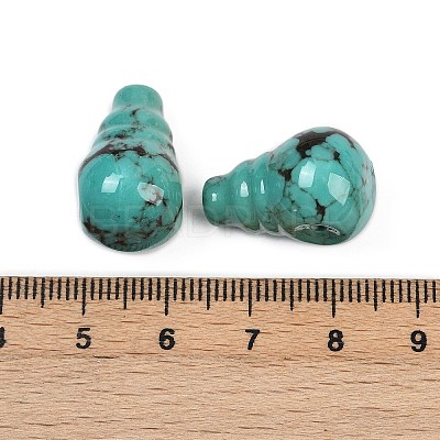 Dyed Synthetic Turquoise 3 Hole Guru Beads G-C198-01B-05-1
