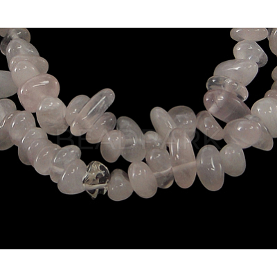 Natural Rose Quartz Chips Beads Strands F007-3-1
