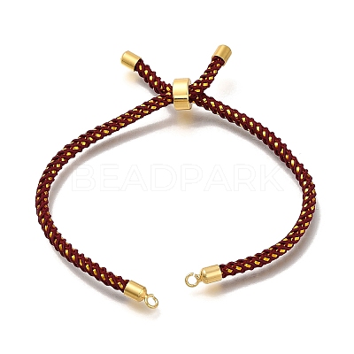 Braided Cotton Cord Slider Bracelet Making MAK-R001-01G-04-1