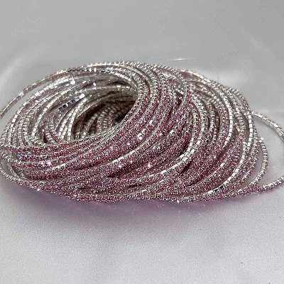 Brass Rhinestone Tennis Bracelets WG6EB7A-15-1
