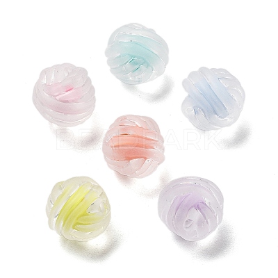 Frosted Transparent Acrylic Beads OACR-A032-32-1