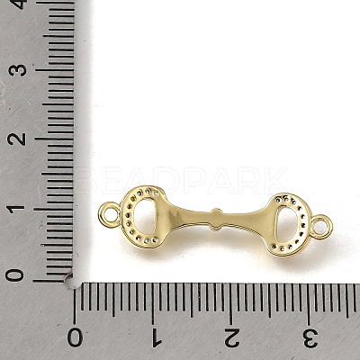 Brass Brass Micro Pave Clear Cubic Zirconia Horse Bit Links Connector Charms KK-C262-27G-1
