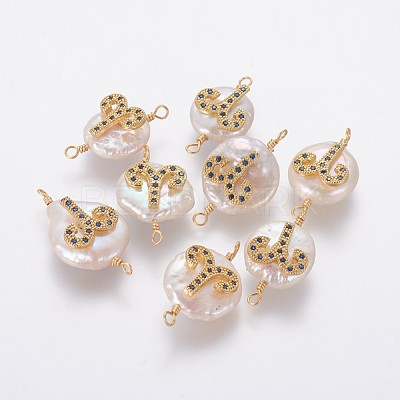 Natural Pearl Links connectors PEAR-F012-03G-B-1
