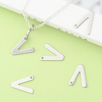 Tarnish Resistant 304 Stainless Steel Letter Charms LS-X-STAS-O072-V-1