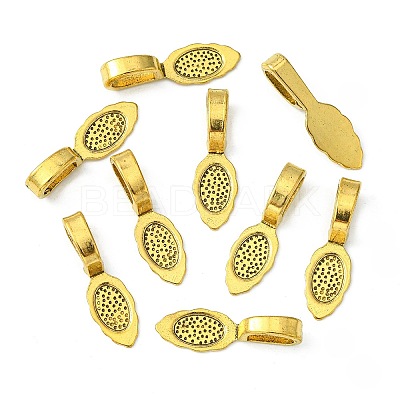 Tibetan Style Alloy Glue-on Flat Pad Bails LS-GLF10728Y-1