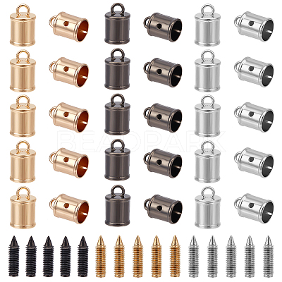 30 sets 3 Colors Zinc Alloy Cord Ends FIND-WR0007-04-1
