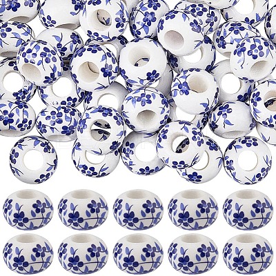 60Pcs Handmade Porcelain European Beads PORC-SC0001-25B-1