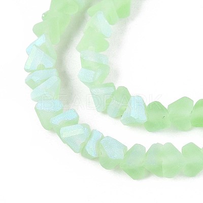 Frosted Transparent Glass Beads Strands GLAA-N054-4mm-07-1