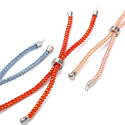 Adjustable Nylon Cord Slider Bracelet Making MAK-F026-A-P-1