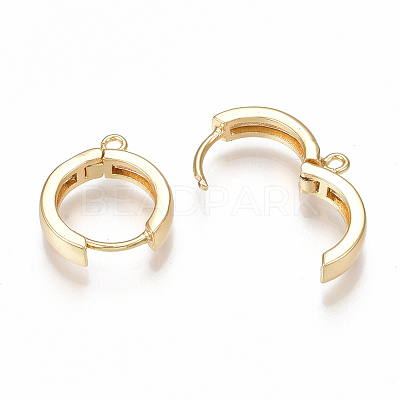 Brass Huggie Hoop Earring Findings X-KK-S350-069G-1