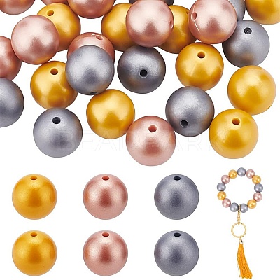 45Pcs 3 Colors Food Grade Eco-Friendly Silicone Focal Beads SIL-PH0001-09-1