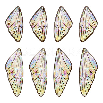 Transparent Resin Wing Pendants Set X-RESI-TAC0021-01A-1