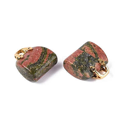 Natural Unakite Pendants G-Q602-01G-03-1