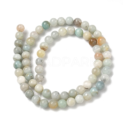 Natural Flower Amazonite Beads Strands G-F818-A01-6mm-1