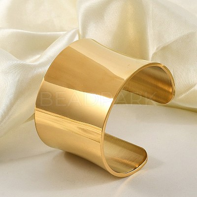304 Stainless Steel Open Cuff Bangles BJEW-U015-01G-1