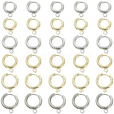 16Pcs 201 Stainless Steel Huggie Hoop Earring Findings STAS-FS0002-27B-1