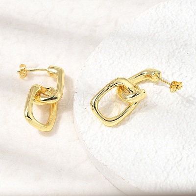 Brass Stud Dangle Earrings KK-CBAB173-01G-1