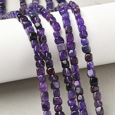 Natural Dragon Veins Agate(Dyed & Heated) Beads Strands G-G177-E19-03-1