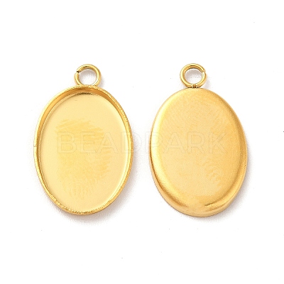 Ion Plating(IP) 304 Stainless Steel Pendant Cabochon Settings STAS-F167-12G-1