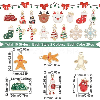 40Pcs 20 Style Alloy Enamel Pendants ENAM-SC0003-69-1