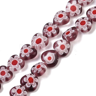 Handmade Millefiori Lampwork Beads Strands LAMP-G166-15F-1