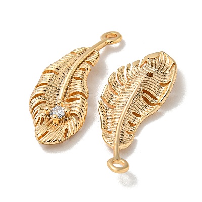Brass Micro Pave Cubic Zirconia Pendants KK-K378-19G-1