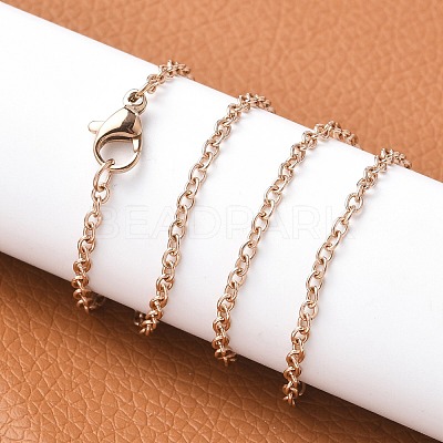 304 Stainless Steel Cable Chains Necklace Making X-STAS-P045-01RG-1