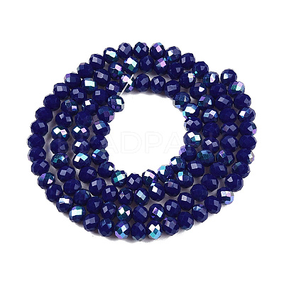 Electroplate Opaque Solid Color Glass Beads Strands EGLA-A044-P3mm-L07-1