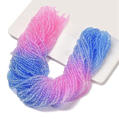 Transparent Painted Glass Beads Strands X-DGLA-A034-T3mm-A08-1