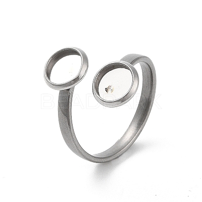 Non-Tarnish 304 Stainless Steel Open Cuff Ring Findings LS-X-STAS-E124-05A-P-1