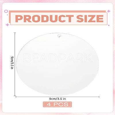 4Pcs Round Acrylic Coaster AJEW-LP0006-83-1