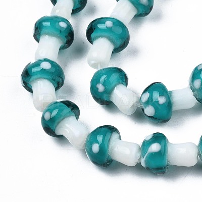 Mushroom Handmade Lampwork Beads Strands LAMP-R116-25-1