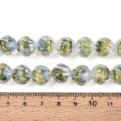 Textured Inner Flower Handmade Lampwork Beads LAMP-T024-07C-1