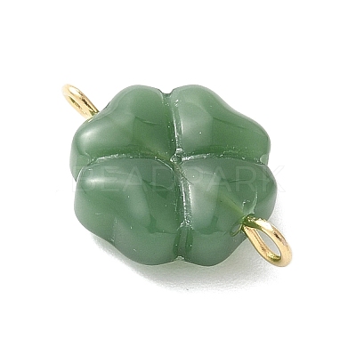 2Pcs 2 Colors Spray Painted Glass Imitation Jade Connector Charms PALLOY-JF03525-02-1