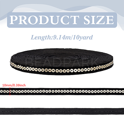 10 Yards Black Nylon Ribbon SRIB-WH0012-09A-1