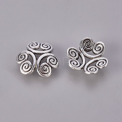 Tibetan Style Alloy Bead Caps X-EA483Y-NF-1