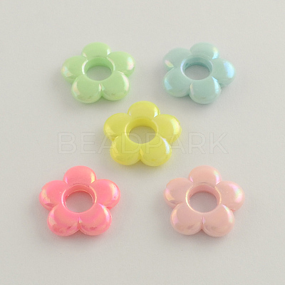AB Color Plated Opaque Acrylic Bead Frames SACR-Q106-14-1