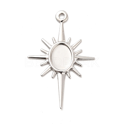 Rack Plating Brass Pendant Cabochon Settings KK-E067-29P-1