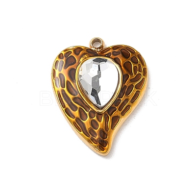 304 Stainless Steel Rhinestone Pendants STAS-P453-19G-05-1