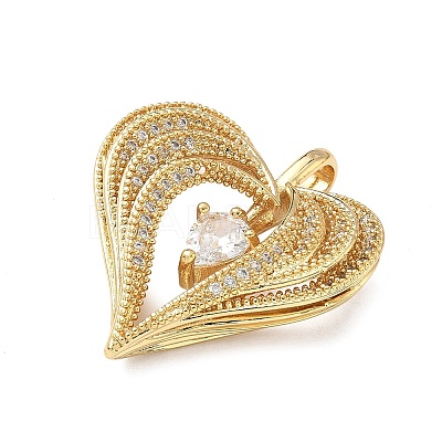 Brass Micro Pave Cubic Zirconia Pendants KK-F930-25B-G01-1