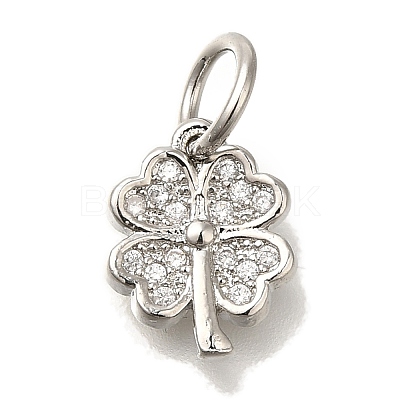 Brass Micro Pave Cubic Zirconia Pendants KK-Q001-12P-1