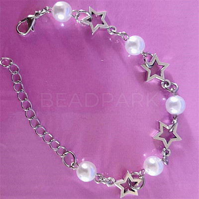 Punk Style Plastic Round Bead Link Bracelets FS-WGB9990-01-1