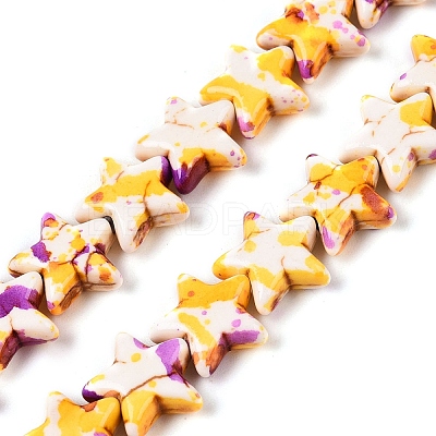 Spray Painted Synthetic Turquoise Beads Strands UNKW-T001-11J-1
