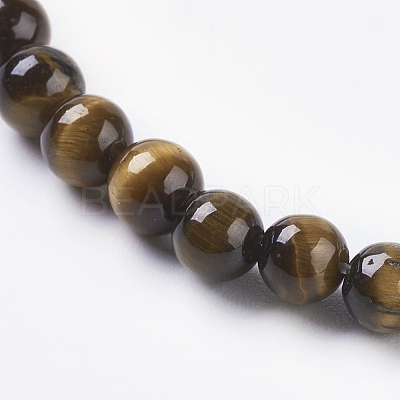 Natural Tiger Eye Beads Strands G-C076-4mm-1B-1