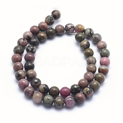 Natural Rhodonite Beads Strands G-G717-4mm-1