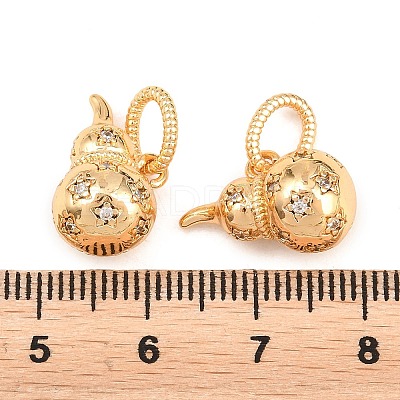 Brass Pave Clear Cubic Zirconia Pendants KK-L274-12G-1